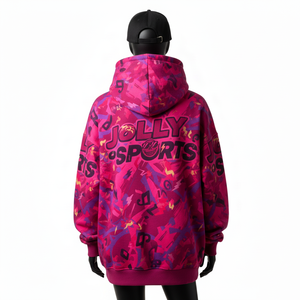 Sweat à capuche oversize pour femme en coton premium et polaire polyester 320 GSM, tissu brossé doux, impression intégrale, logo personnalisé, sweat à capuche basique - Product Image 2