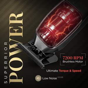 Tondeuse à Cheveux Professionnelle Noire avec Lames en Céramique et Acier Inoxydable, Électrique USB, Étanche, pour Barbes, Usage Domestique et Hôtelier - Product Image 5