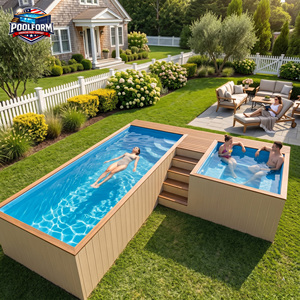 20ft <b>Small</b> Durable FRP Above Ground Pool Shell with Integrated <b>Pump</b> and Saltwater System plunge pool - Product Image 4