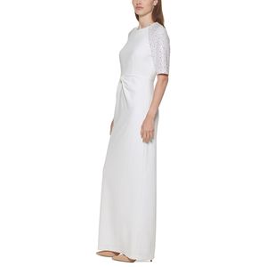 Abito tubino bianco da donna Calvin Klein con strass e nodo in vita, silhouette naturale, taglia 16 - Product Image 3