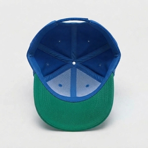 Gorra de Béisbol Azul Verde de 6 Paneles, Gorra Ajustada con Diseño de Letras Bordadas en 3D, Estilo Urbano Unisex, Ropa Casual de Algodón con Rayas Retro - Product Image 5