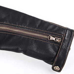 Veste en cuir PU de couleur unie à la mode pour hommes Veste en cuir d'hiver pour hommes Nouvelle arrivée Veste en cuir pour hommes - Product Image 6