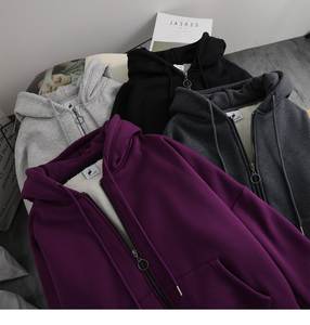 Sweat à capuche en molleton épais zippé 100% coton de haute qualité sweats à capuche unisexes sweats à capuche pour hommes - Product Image 3