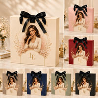 Boîtes d'emballage de luxe personnalisées avec logo, boîtes rigides pliables en papier avec ruban pour coffrets cadeaux et ensembles de beauté