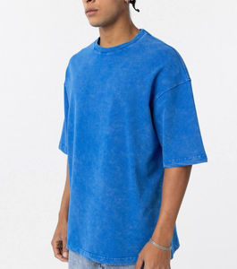 เสื้อยืดทรงโอเวอร์ไซส์สไตล์วินเทจสำหรับผู้ชาย ผ้าคอตตอนริงเกอร์ 100% ล้างสีแบบแอซิดวอช สินค้าใหม่ขายส่ง รับสั่งทำตามแบบ - Product Image 5