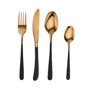 Talheres luxuosas do aço inoxidável ajustadas com acentos do ouro e prata e projeto impecável grandes para mesas de jantar festivas - Product Image 3