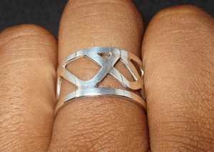 Anillos de doble banda de joyería de plata hechos a mano de moda para bodas y fiestas, disponibles para venta al por mayor - Product Image 6