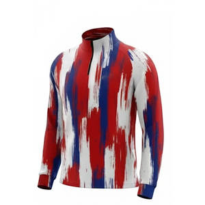 Veste à demi-zip pour homme, sublimation, respirante, légère, demi-zip, sublimation, pour la remise en forme, la course à pied et les sports quotidiens - Product Image 1