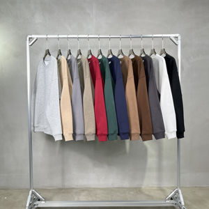 Ropa de calle Unisex de gran tamaño de lana de alta calidad, Sudadera de cuello redondo en blanco para hombres, sudaderas con capucha personalizadas en relieve 3D - Product Image 1