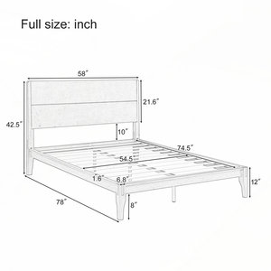 DreamCraft Vietnam - Estructura de Cama de Plataforma de Madera de Bambú de Estilo Moderno de Mediados de Siglo, Soporte de Metal de Caoba Maciza, Estilo Suave para Dormitorio y Hogar - Product Image 4