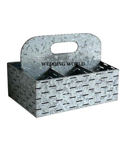 Vintage Galvanized Utensil Holder Premium Quality Handmade Flatware <b>Caddy</b> Top Selling Designer Utensil <b>Caddy</b> - Product Image 6