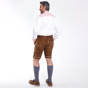 Nouveautés 2025 Hommes élégants Short bavarois traditionnel Oktoberfest Lederhosen couleur marron personnalisé avec short bavarois - Product Image 6