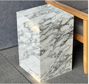 Mesa auxiliar cuadrada de mármol Arabescato de lujo para muebles modernos de sala de estar y dormitorio, venta al por mayor B2B - Product Image 3