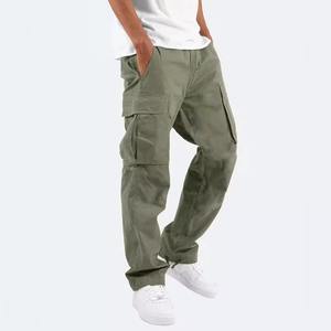 Men Cargo Pants Style Multi Pocket Joggers with Drawstring Cuffs Casual Streetwear Trousers for Outdoor - Product Image 6