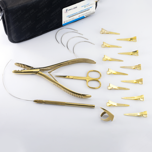 Professional Micro Link Hair Extension <b>Tools</b> Two Hole Plier Beads Alligator Curl Clip Bend Needles <b>Small</b> Scissor Surgical Grade - Product Image 1