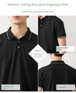 Logo personnalisé pour hommes brodé pour les t-shirts polo polos de golf de sport de haute qualité tissu tricoté en usine caractéristique anti-rides - Product Image 3