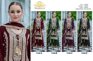 Nouvelle collection : Robes de soirée traditionnelles indiennes sexy, en soie georgette, imprimé lourd, Salwar Kameez non cousu - Product Image 6