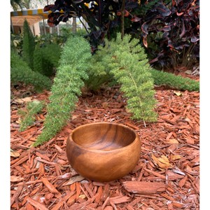 Artisan Rond Calebasse Acacia Bois Bol En Bois Rond Soucoupe Cuisine Décor Cadeaux Décoration Bol - Product Image 6