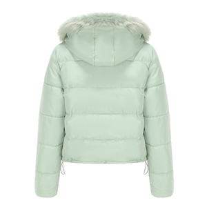 เสื้อแจ็คเก็ตพัฟเฟอร์กันน้ำสำหรับผู้หญิง สไตล์วินเทจ สำหรับฤดูหนาว มีฮู้ด ติดกระดุมและซิป กันลม สีพื้น หลายสี แฟชั่น ให้ความอบอุ่น - Product Image 2