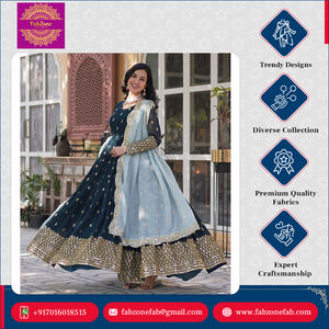Impresionante diseño de lujo Bordado Secuencia Trabajo Manga completa Diseñador Ropa de fiesta Look Faux Georgette Vestido con Dupatta cosido - Product Image 4