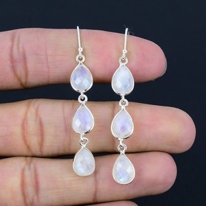 Boho Style Classical <b>Earrings</b> Jewelry For Women Silver Jewelry 925 Sterling Silver moonstone Gemstone <b>Handmade</b> <b>Earrings</b> Gift - Product Image 4