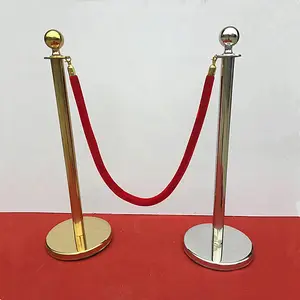 Bollard et corde en acier commercial musée exposition tapis rouge stanchion