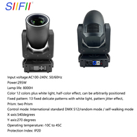 Mini projecteur de scène 295W RGBW en gros, lumières de fête, tête mobile 14R, double prismes, DMX512, Sharpy, disco, DJ, effet de bar, IP33, Ra80
