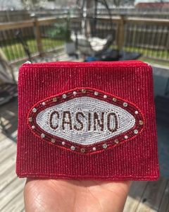 High Quality Cowboy Beaded <b>Pouch</b> White Black Maroon <b>Mini</b> Western Coin Purse Zipper Closure Handcrafted Fashion Accessory Made - Product Image 4