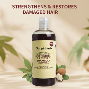 Champú Reparador para el Cabello con Aceite de Ricino Negro Jamaicano, Manteca de Karité y Vinagre de Menta para Cabello Débil - Product Image 5