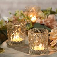 Porte-bougies en verre en gros, centres de table, bougies chauffe-plat, décorations de mariage, de Noël et de fêtes, fournitures en gros, résistant à la chaleur