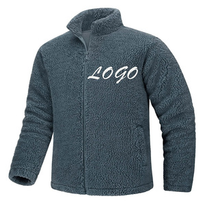 Venta al por mayor de logotipo al aire libre cremallera poliéster empresa hombres cremallera completa personalizada chaqueta de lana polar hombres - Product Image 1