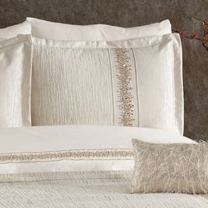 Juego de Ropa de Cama Guzide Eliza Ecru de 8 Piezas, Personalizado, Clásico, de Lujo, 100% Chenilla Orgánica, Tejido a Rayas, Lavable - Product Image 3