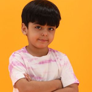 T-shirt tricoté en pur coton pour garçons, longueur régulière, col rond, demi-manches, lavande, Tie and Dye, 100% - Product Image 6