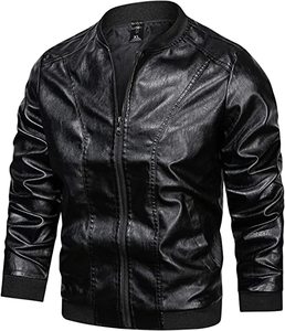 Chaqueta de bombardero de moda informal de piel sintética de primera calidad para hombre, chaqueta de lona para motocicleta de invierno, chaqueta de piel sintética de primera calidad - Product Image 1