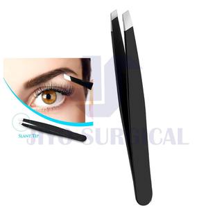 Haut de notre produit Pince à épiler à sourcils oblique en acier inoxydable noir de marque privée personnalisée en gros pour cosmétique - Product Image 5