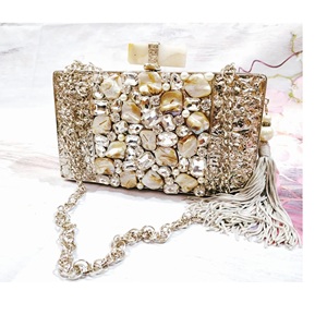 Bolso de mano de resina artesanal indio de color marrón para mujer - Product Image 5