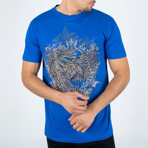 เสื้อยืดผ้าฝ้ายพลอยเทียมสำหรับผู้ชายทำจากโพลีเอสเตอร์ผ้าฝ้าย100% บริการ OEM - Product Image 1