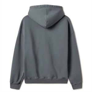Sweat-shirt à capuche pour homme en coton épais de couleur unie, personnalisé avec un logo, fermeture éclair, 500 GSM, poids lourd, mode, décontracté, hiver - Product Image 3