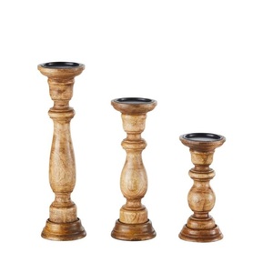 Chandelier en bois bougeoir décoration de mariage maison fête noël bougeoir en bois support meilleure vente - Product Image 1
