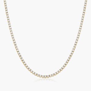 Lujo 2,50mm Moissanite corte diamante tenis cadena collar 10K oro/plata acabado Bling Hip Hop estilo boda regalo oro amarillo - Product Image 2