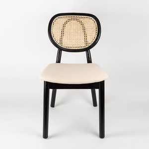 Light Luxury Simple <b>Retro</b> Solid Wood Rattan Dining <b>Chair</b> for Apartment Restaurant Villa Club or Beach Use - Product Image 2