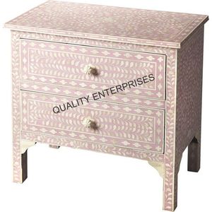 Mesita de noche hecha a mano con incrustaciones de hueso de estilo moderno para decoración del hogar de alta calidad - Product Image 3