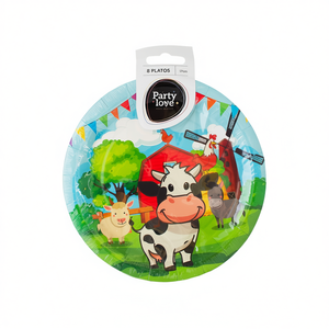 Platos para Fiestas Party Love Farm de 17 cm, Paquete de 8, Artículos Desechables para Fiestas - Product Image 2