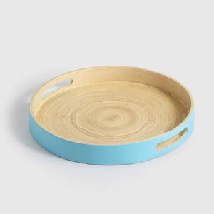 Ensemble de plateaux et de plateaux de service en bambou tissé à la main, vaisselle minimaliste pour hôtel, restaurant, buffet et repas à domicile - Product Image 5