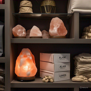 HACCP โคมไฟเกลือหิมาลัยธรรมชาติธรรมชาติผ่านการตรวจสอบแล้วฮวงจุ้ยข้ามดอกไม้ดนตรีพีระมิดสัตว์ศาสนาของตกแต่งบ้านความรัก - Product Image 5