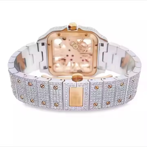 Montre en diamant VVS Moissanite de luxe glacé avec test de diamant personnalisé en usine montre en diamant unisexe Hip Hop entièrement glacé - Product Image 4