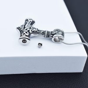 Urna para Cenizas con Forma de Martillo de Thor Vikingo Nórdico, Joyería para Cenizas Humanas para Mujer, Collar de Cremación con Forma de Corazón para Cenizas, Tamaño Personalizado - Product Image 4