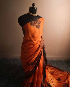 Nueva llegada de calidad superior Pure Handloom Hand Block Línea impresa Tussar Silk Saree para uso de regalos de la India - Product Image 3