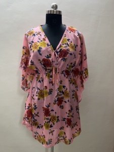 Robe caftan courte et élégante pour femmes, décontractée, imprimée pour le travail, l'été, la plage, les vacances et les fêtes. - Product Image 5