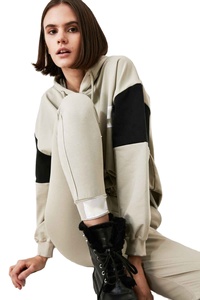 Ensemble survêtement streetwear personnalisable pour femme, sweat à capuche et pantalon de jogging, 100% coton épais, longueur intégrale, 2 pièces - Product Image 3